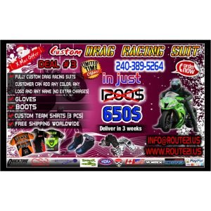 Deal 3 Custom Drag racing suit X Mas offer